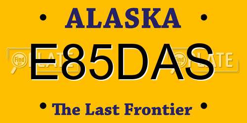 E85DAS Alaska License Plate