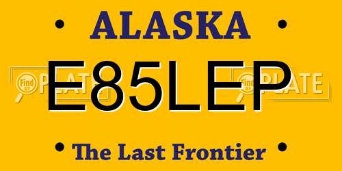 E85LEP Alaska License Plate