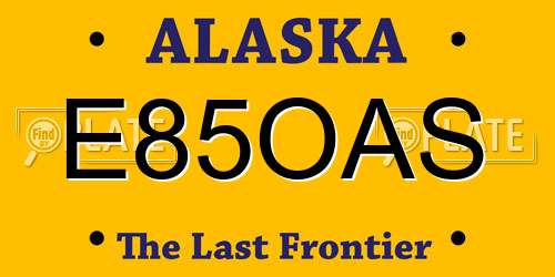 E85OAS Alaska License Plate