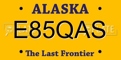 E85QAS Alaska License Plate