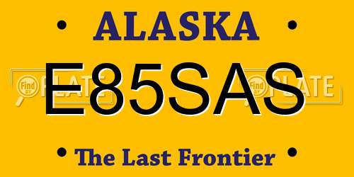 E85SAS Alaska License Plate