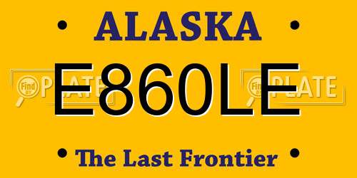 E860LE Alaska License Plate