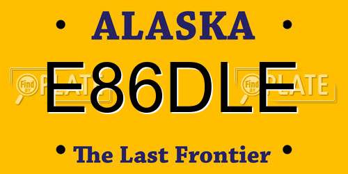E86DLE Alaska License Plate