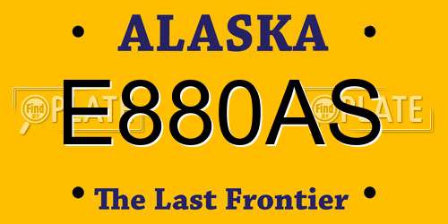 E880AS Alaska License Plate