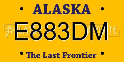 E883DM Alaska License Plate