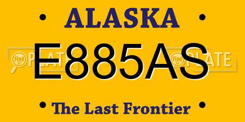 E885AS Alaska License Plate