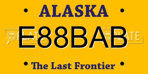 E88BAB Alaska License Plate