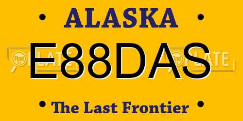 E88DAS Alaska License Plate