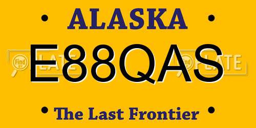 E88QAS Alaska License Plate