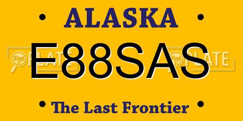 E88SAS Alaska License Plate