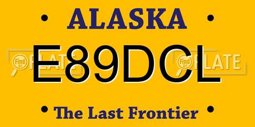 E89DCL Alaska License Plate