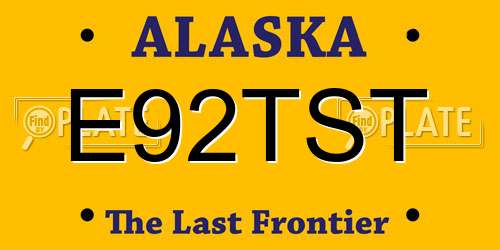 E92TST Alaska License Plate