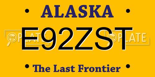 E92ZST Alaska License Plate