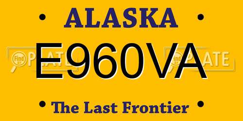 E960VA Alaska License Plate