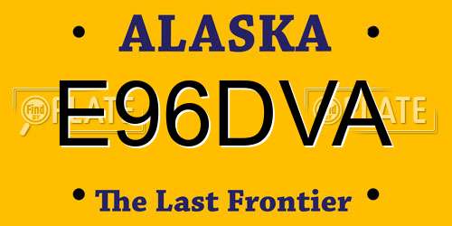 E96DVA Alaska License Plate