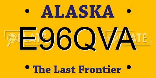 E96QVA Alaska License Plate