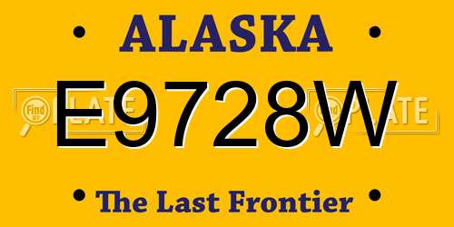 E9728W Alaska License Plate