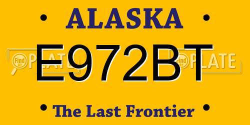 E972BT Alaska License Plate