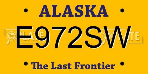 E972SW Alaska License Plate