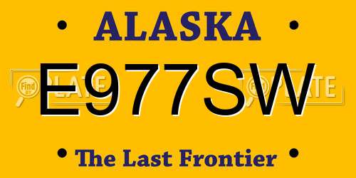 E977SW Alaska License Plate