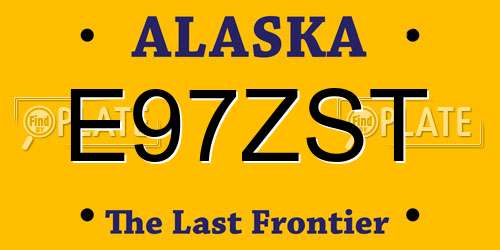 E97ZST Alaska License Plate