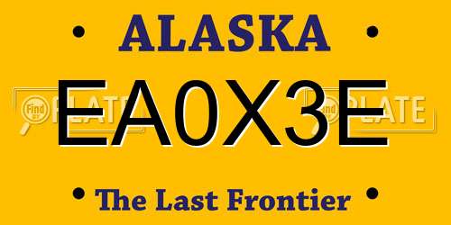 EA0X3E Alaska License Plate