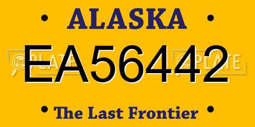 EA56442 Alaska License Plate