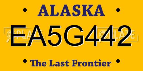 EA5G442 Alaska License Plate