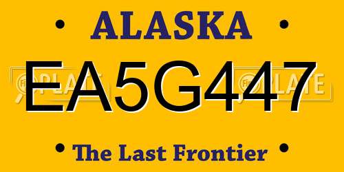 EA5G447 Alaska License Plate