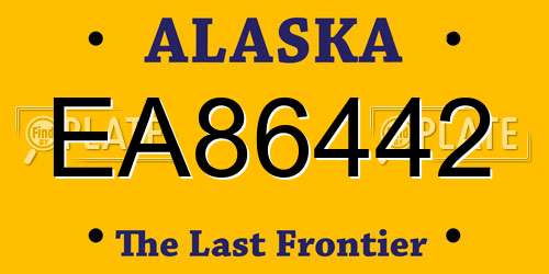 EA86442 Alaska License Plate