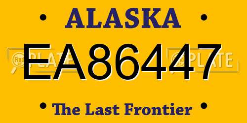 EA86447 Alaska License Plate