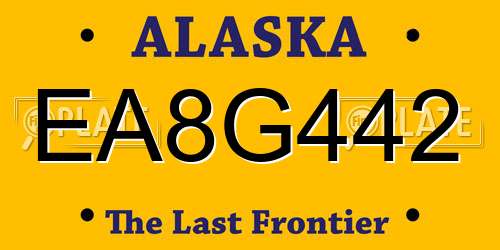 EA8G442 Alaska License Plate