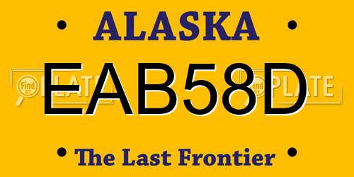 EAB58D Alaska License Plate