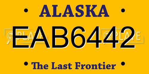 EAB6442 Alaska License Plate