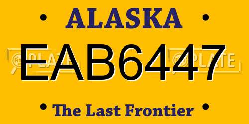 EAB6447 Alaska License Plate