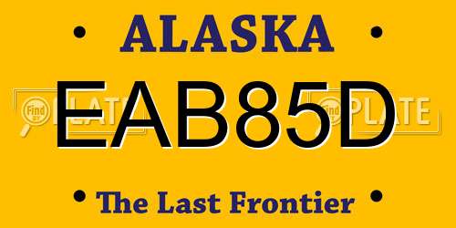 EAB85D Alaska License Plate