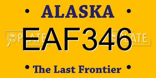 EAF346 Alaska License Plate