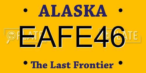 EAFE46 Alaska License Plate