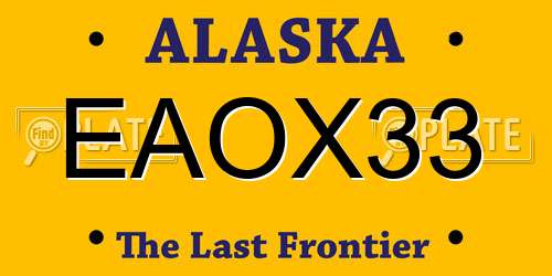 EAOX33 Alaska License Plate
