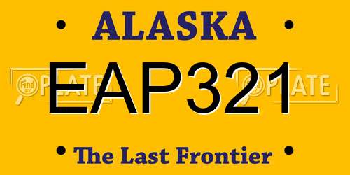 EAP321 Alaska License Plate