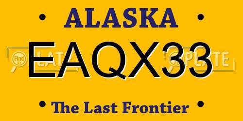 EAQX33 Alaska License Plate