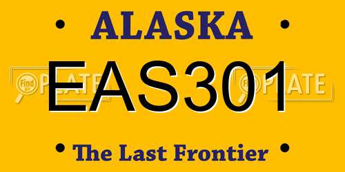EAS301 Alaska License Plate