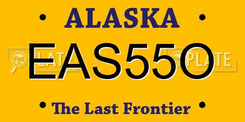 EAS55O Alaska License Plate