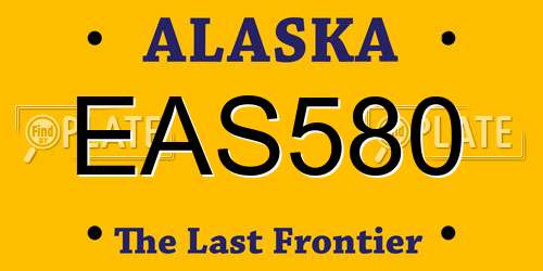 EAS580 Alaska License Plate