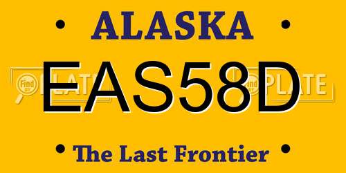 EAS58D Alaska License Plate