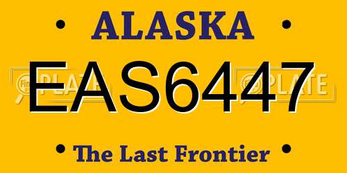 EAS6447 Alaska License Plate