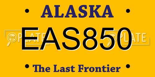 EAS850 Alaska License Plate