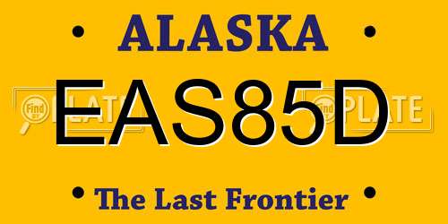 EAS85D Alaska License Plate