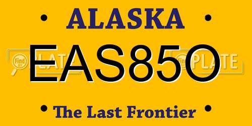 EAS85O Alaska License Plate
