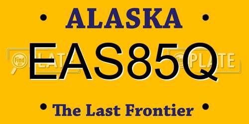 EAS85Q Alaska License Plate